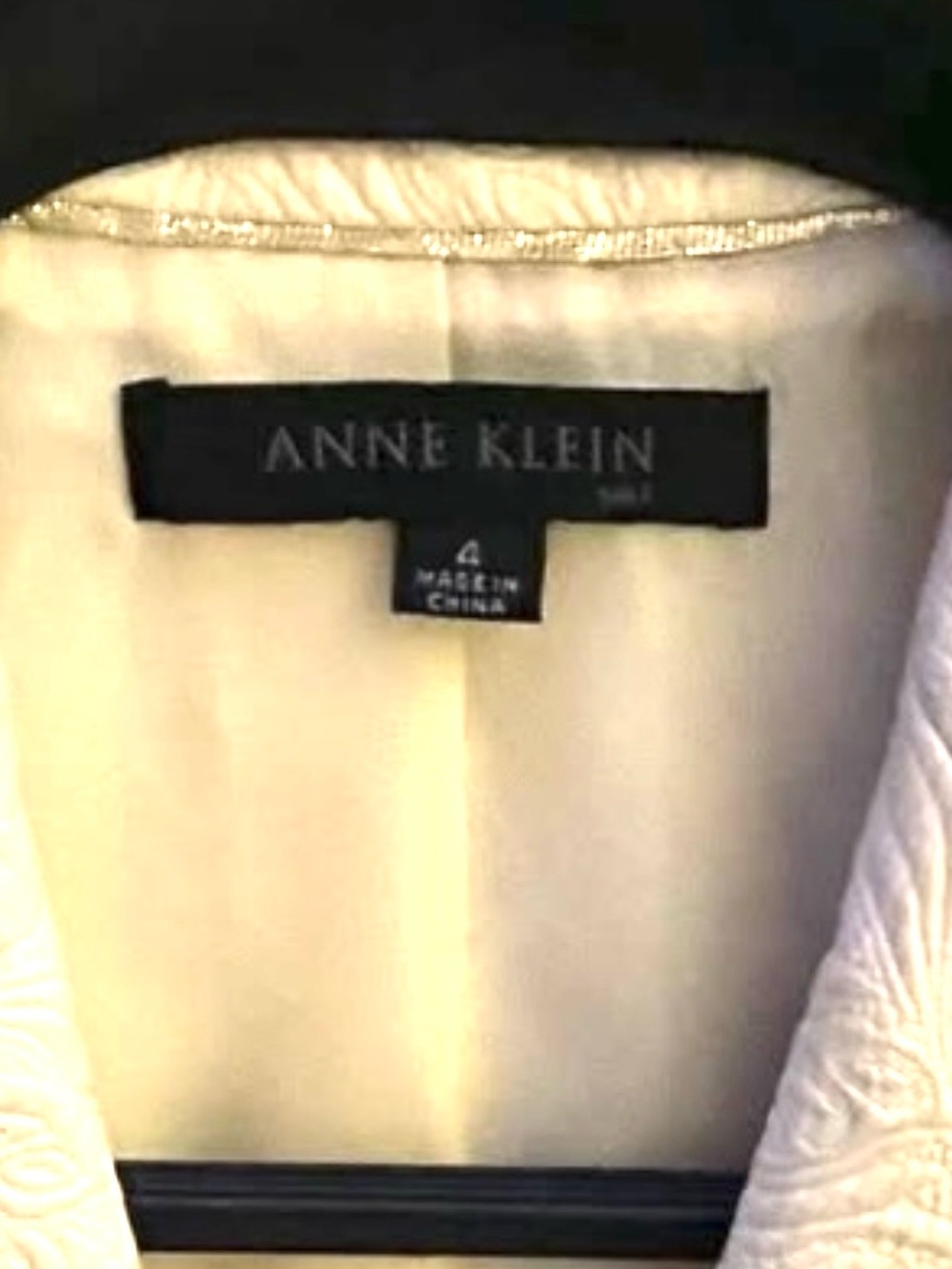 Anne Klein Cream Textured Notch Lapel Blazer - Picture 4 of 4